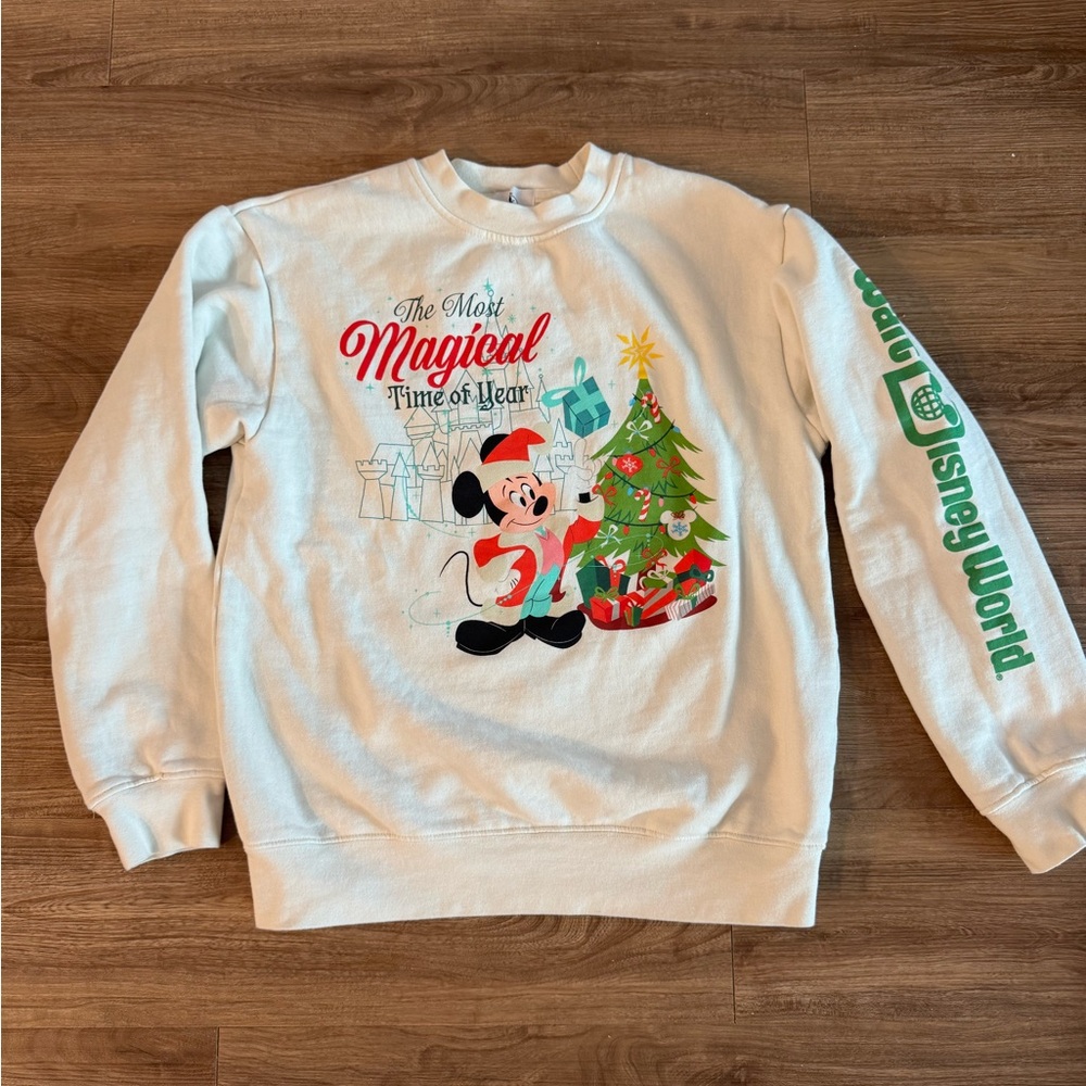 Disney Parks 2023 Christmas Santa Mickey Sweatshirt - Size Small